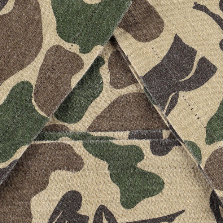 80'S MANMO FLAGE Nude Camo T-Shirt, Made in USA, Men's XL equivalent, Vintage unclear Beige type Vintage Second Hand