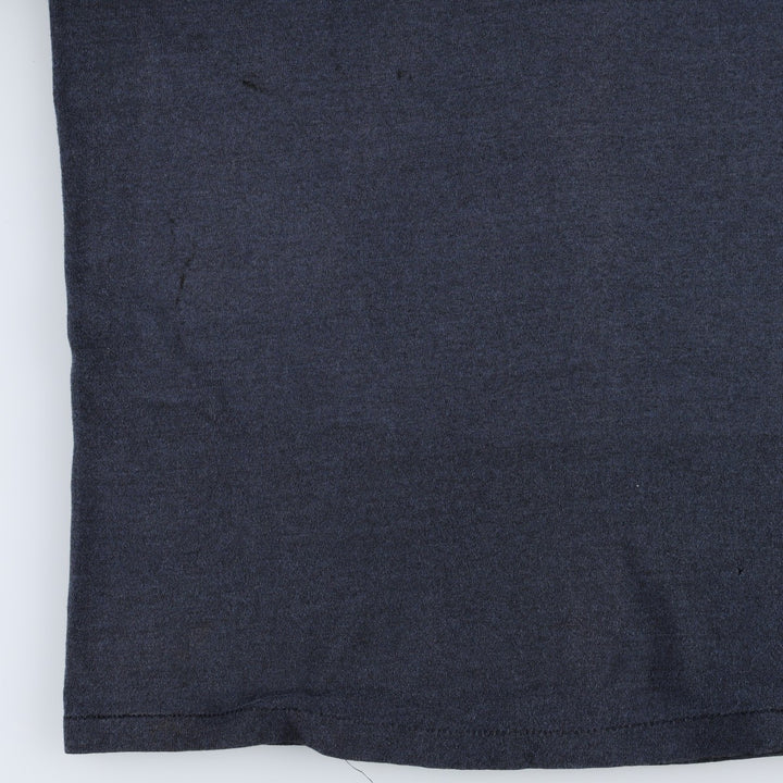80s-90'S message print T-shirt, men's size M equivalent, vintage. unclear navy blue type Vintage Second Hand