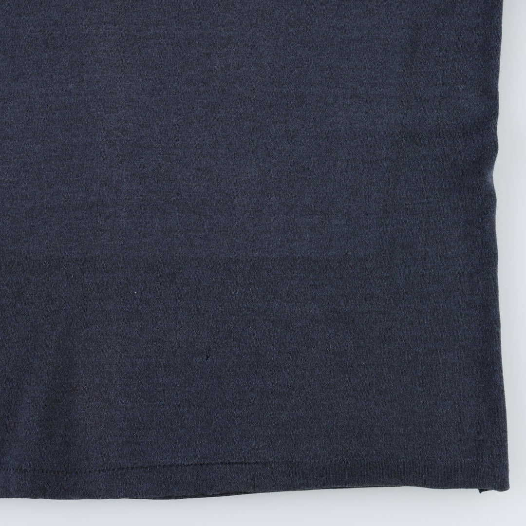 80s-90'S message print T-shirt, men's size M equivalent, vintage. unclear navy blue type Vintage Second Hand