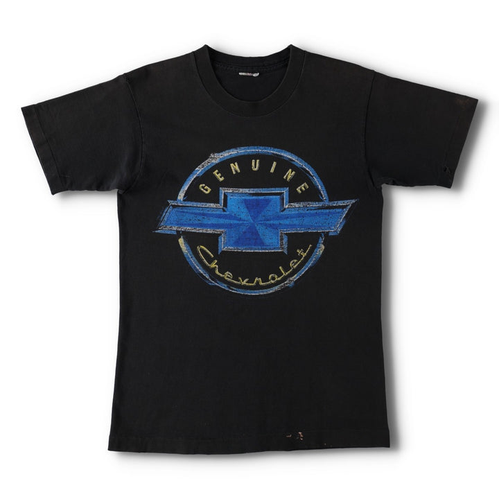 80s-90'S Genuine Chevrolet Skull Pattern Snake Pattern Python Pattern Advertising T-Shirt Men's Size S (approx.) unclear black type Vintage Second Hand