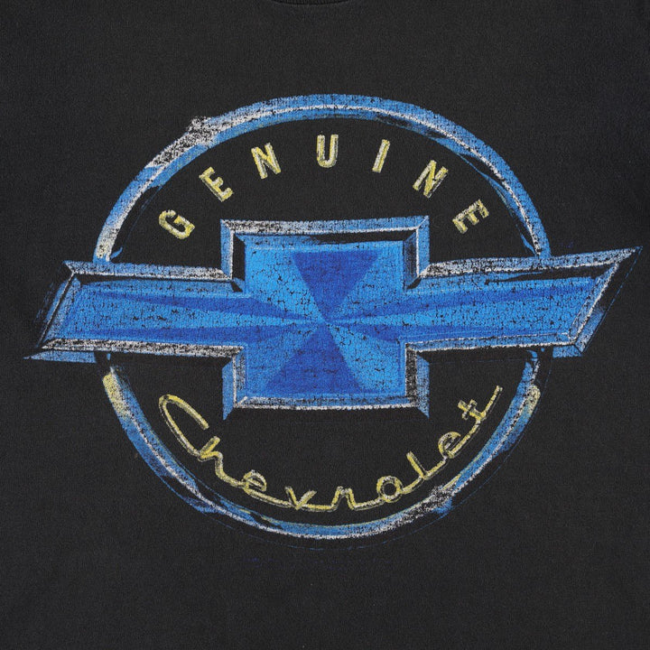 80s-90'S Genuine Chevrolet Skull Pattern Snake Pattern Python Pattern Advertising T-Shirt Men's Size S (approx.) unclear black type Vintage Second Hand
