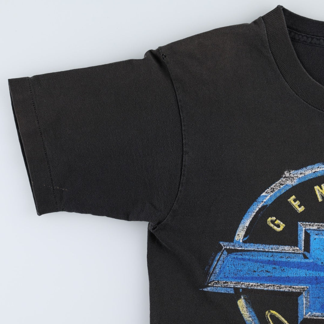 80s-90'S Genuine Chevrolet Skull Pattern Snake Pattern Python Pattern Advertising T-Shirt Men's Size S (approx.) unclear black type Vintage Second Hand