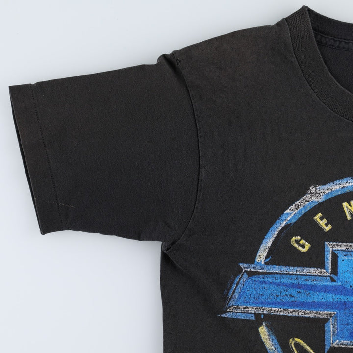 80s-90'S Genuine Chevrolet Skull Pattern Snake Pattern Python Pattern Advertising T-Shirt Men's Size S (approx.) unclear black type Vintage Second Hand