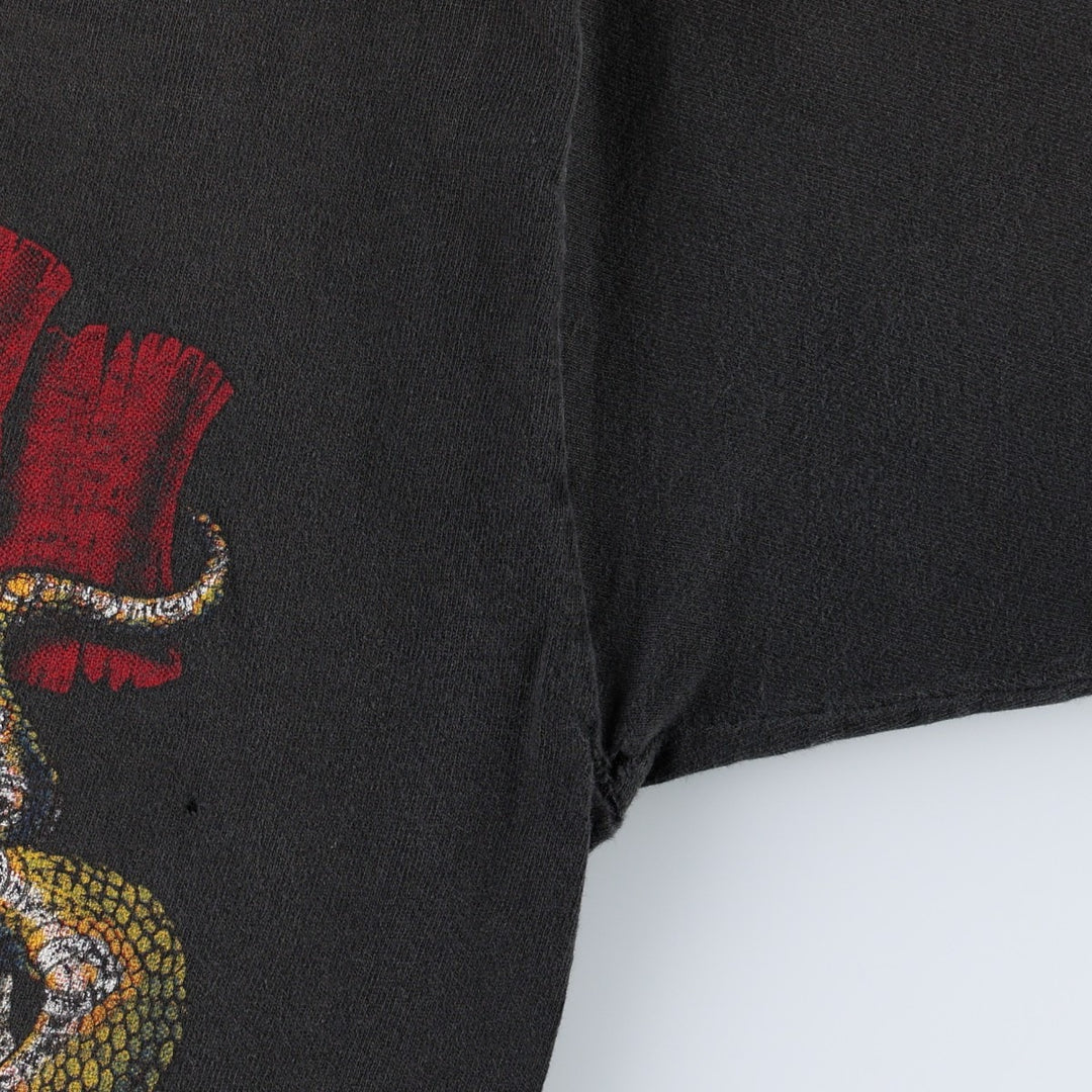 80s-90'S Genuine Chevrolet Skull Pattern Snake Pattern Python Pattern Advertising T-Shirt Men's Size S (approx.) unclear black type Vintage Second Hand