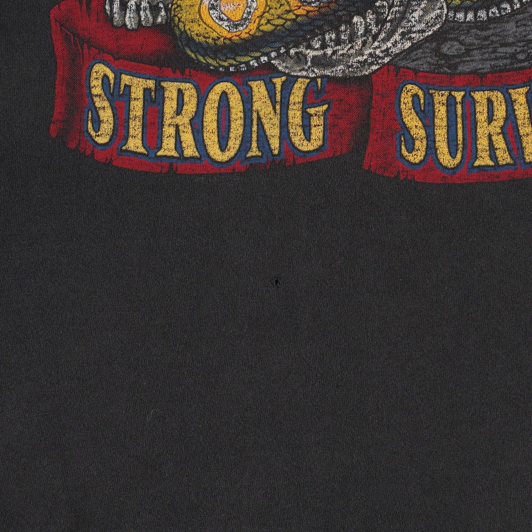 80s-90'S Genuine Chevrolet Skull Pattern Snake Pattern Python Pattern Advertising T-Shirt Men's Size S (approx.) unclear black type Vintage Second Hand