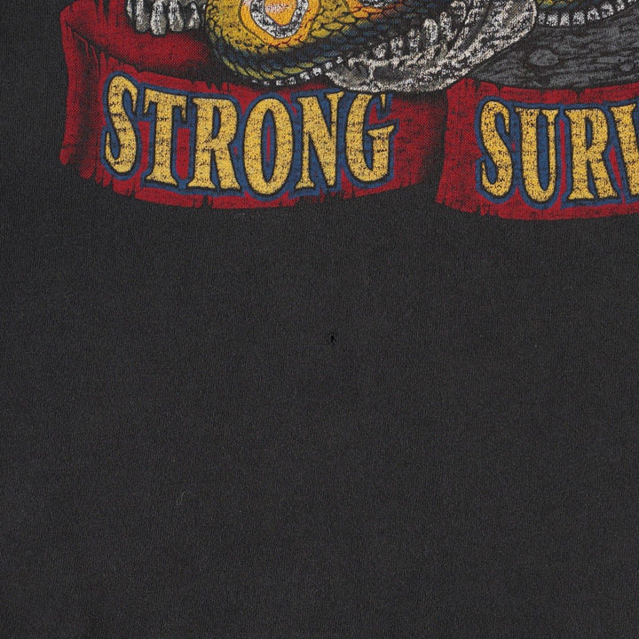 80s-90'S Genuine Chevrolet Skull Pattern Snake Pattern Python Pattern Advertising T-Shirt Men's Size S (approx.) unclear black type Vintage Second Hand