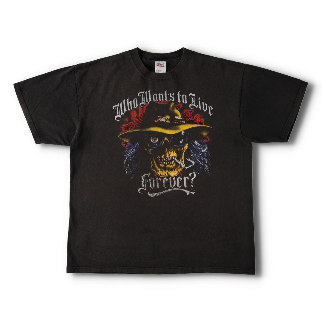 2000'S Anvil Skull Pattern Motorcycle T-Shirt (Men's Size L) cotton black type Vintage Second Hand