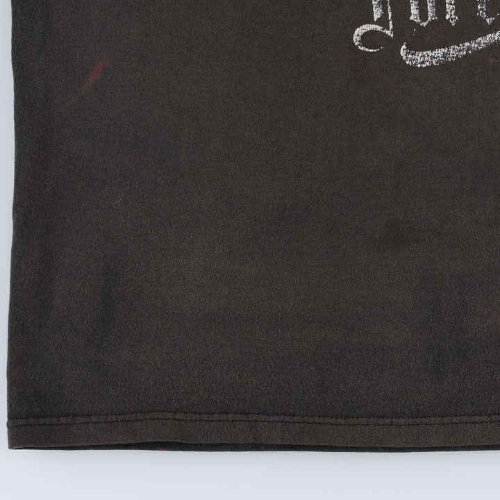 2000'S Anvil Skull Pattern Motorcycle T-Shirt (Men's Size L) cotton black type Vintage Second Hand