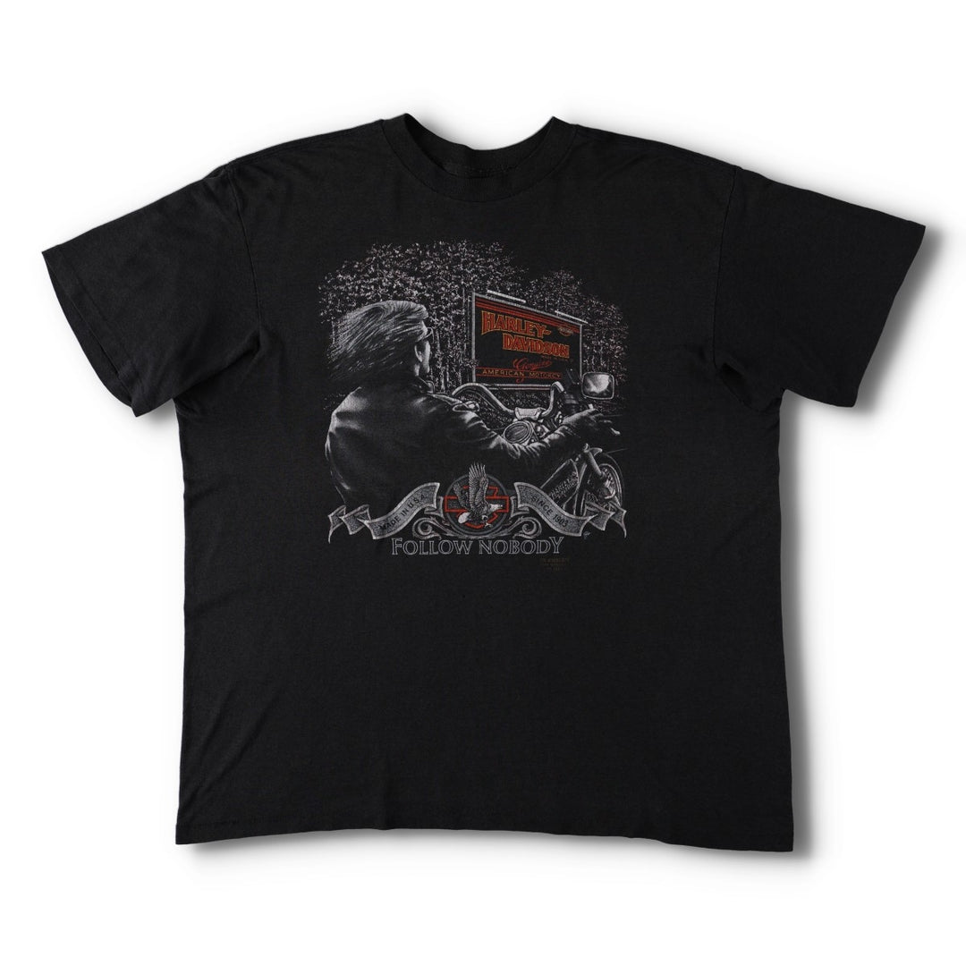 1980'S Harley-Davidson 3D Emblem Motorcycle T-Shirt, Men's Size L (Equivalent), Vintage unclear black type Vintage Second Hand