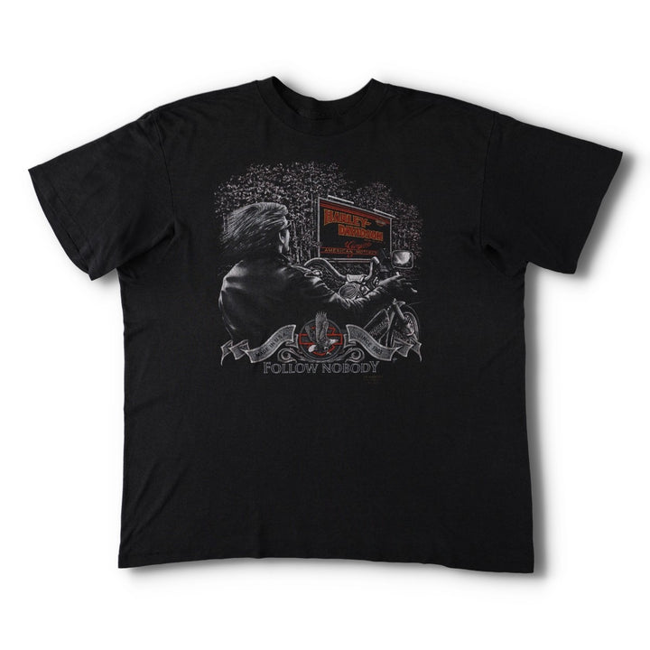 1980'S Harley-Davidson 3D Emblem Motorcycle T-Shirt, Men's Size L (Equivalent), Vintage unclear black type Vintage Second Hand
