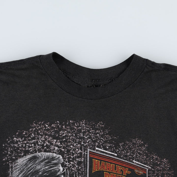 1980'S Harley-Davidson 3D Emblem Motorcycle T-Shirt, Men's Size L (Equivalent), Vintage unclear black type Vintage Second Hand