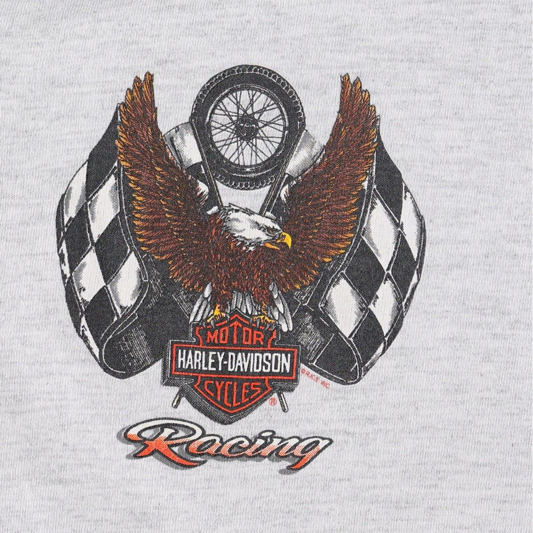 90s-00'S Harley-Davidson Eagle Pattern Game Shirt Baseball Shirt Made in USA Men's XL (approx.) cotton gray type Vintage Second Hand