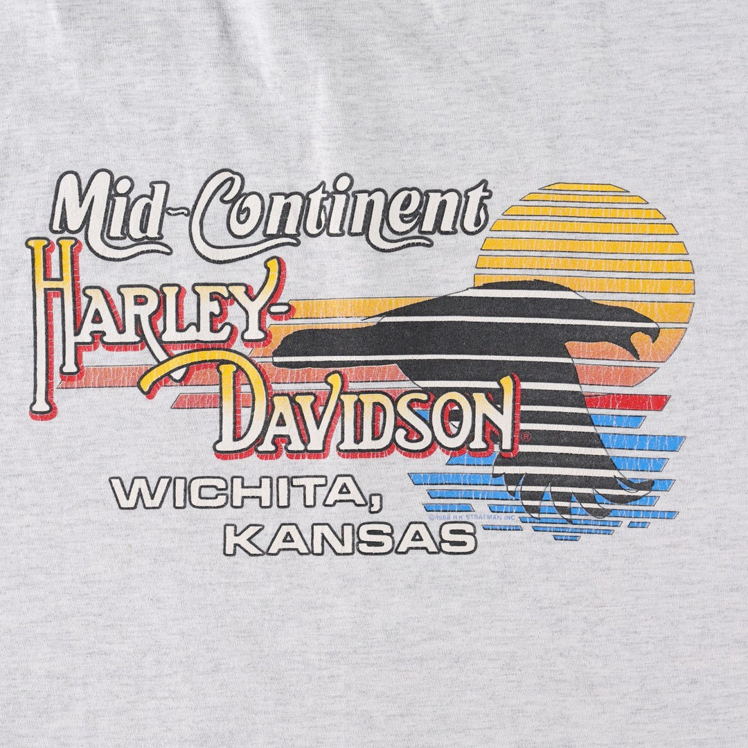 90s-00'S Harley-Davidson Eagle Pattern Game Shirt Baseball Shirt Made in USA Men's XL (approx.) cotton gray type Vintage Second Hand
