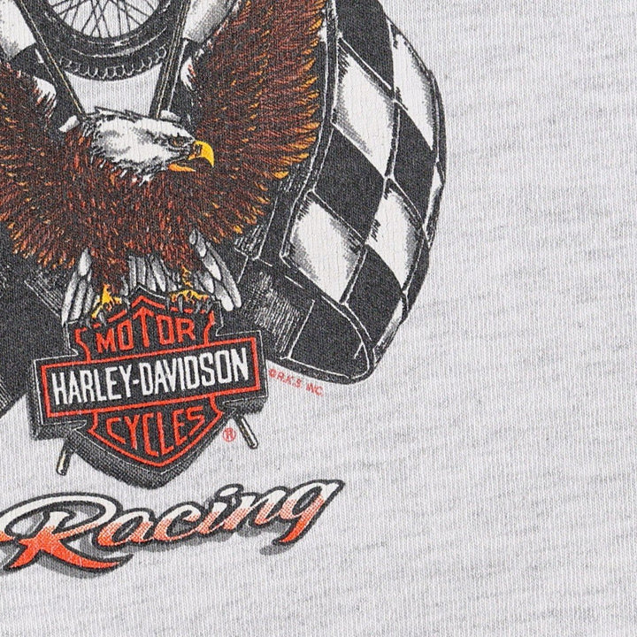 90s-00'S Harley-Davidson Eagle Pattern Game Shirt Baseball Shirt Made in USA Men's XL (approx.) cotton gray type Vintage Second Hand