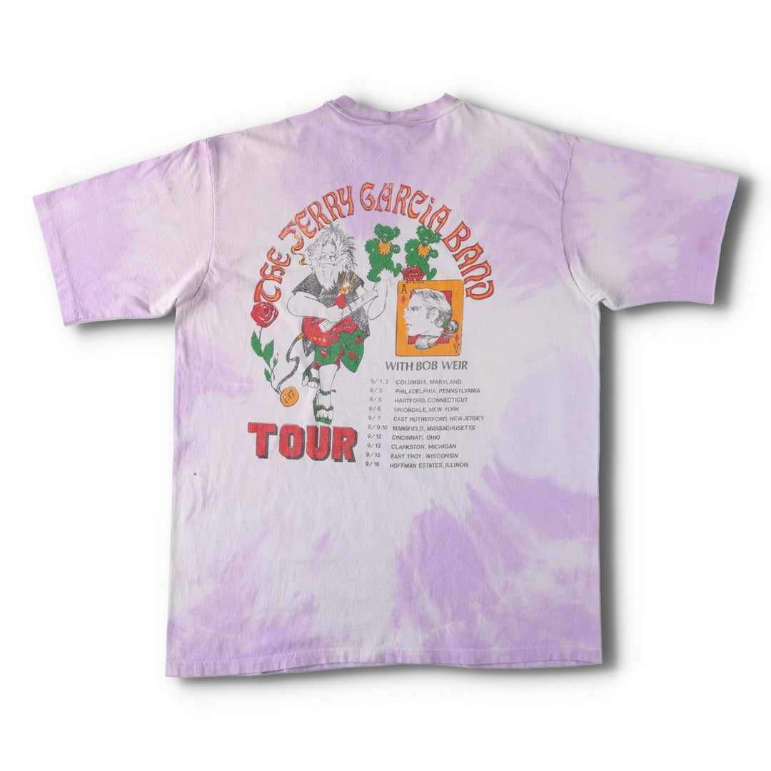 80s-90'S Crazy Shirt Jerry Garcia Tie-Dye Pattern JERRY GARCIA BAND TOUR Band T-Shirt Made in USA cotton purple type Vintage Second Hand