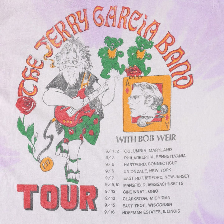 80s-90'S Crazy Shirt Jerry Garcia Tie-Dye Pattern JERRY GARCIA BAND TOUR Band T-Shirt Made in USA cotton purple type Vintage Second Hand