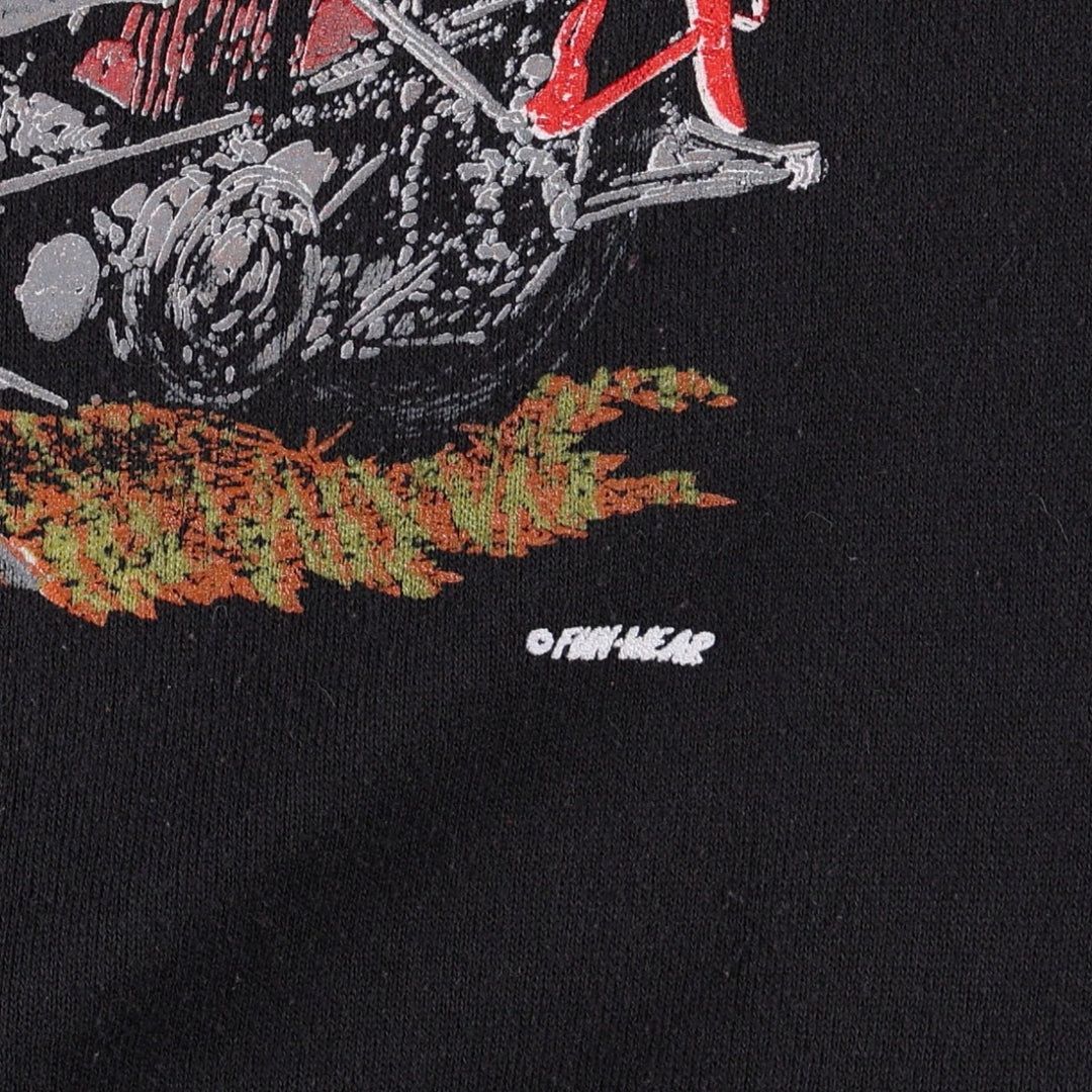 90'S Harley-Davidson Eagle Pattern Advertising Sweatshirt, Made in USA, Men's Size L (approx.) cotton black type Vintage Second Hand