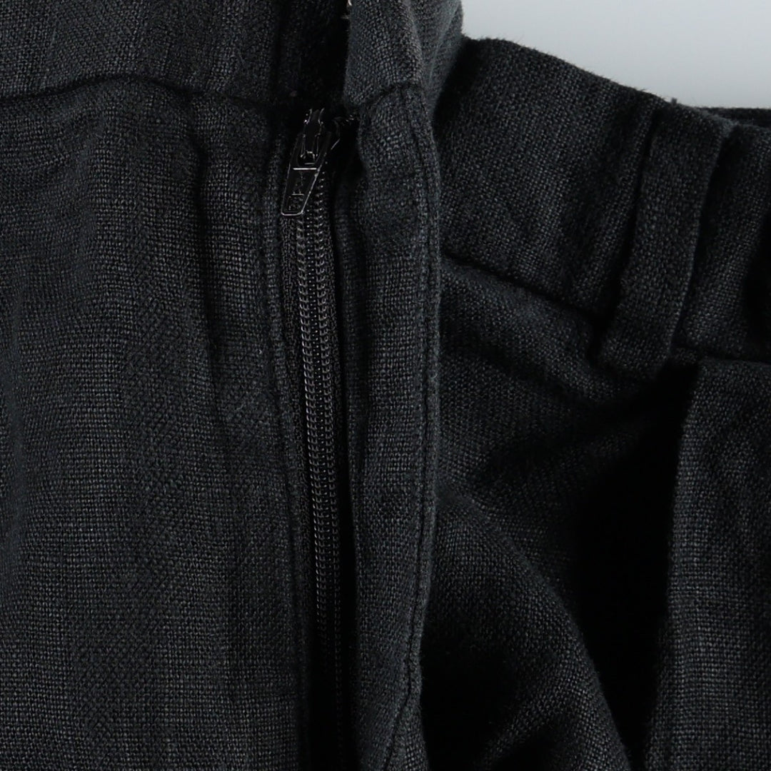 Ralph Lauren POLO by Ralph Lauren Two-Pleat Linen Trousers/Slacks, Men's Size W37 (approx.) linen black type Vintage Second Hand