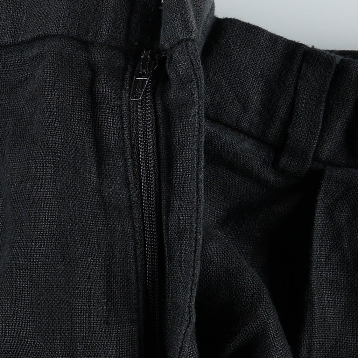 Ralph Lauren POLO by Ralph Lauren Two-Pleat Linen Trousers/Slacks, Men's Size W37 (approx.) linen black type Vintage Second Hand
