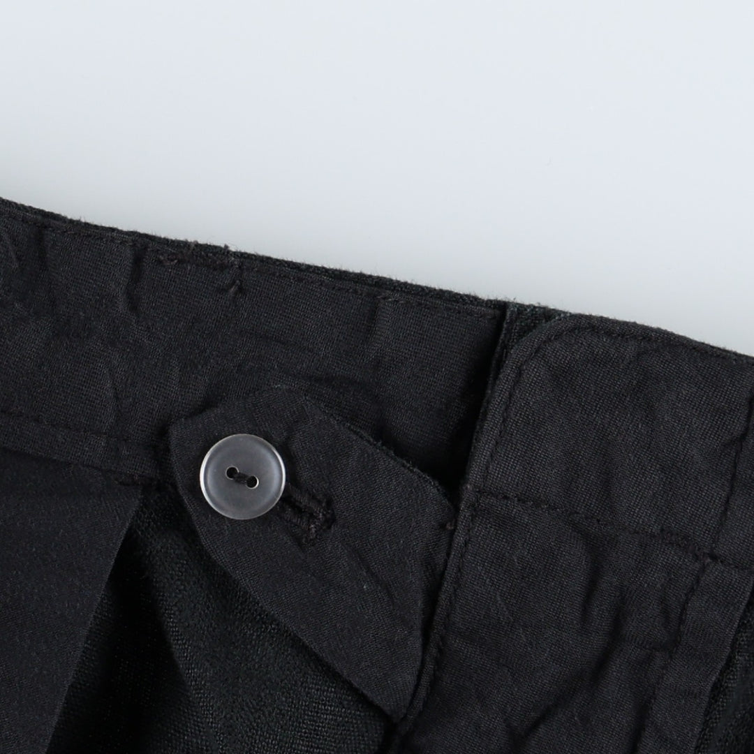 Ralph Lauren POLO by Ralph Lauren Two-Pleat Linen Trousers/Slacks, Men's Size W37 (approx.) linen black type Vintage Second Hand