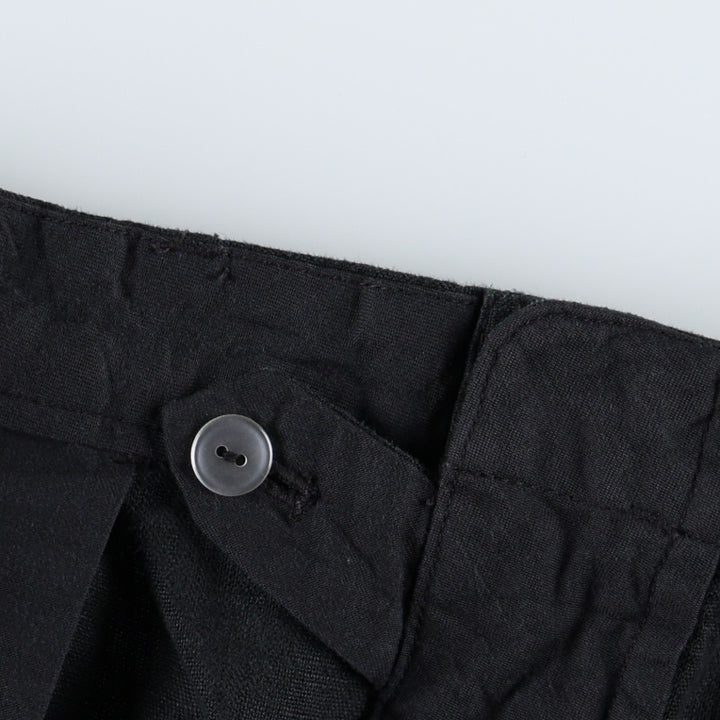 Ralph Lauren POLO by Ralph Lauren Two-Pleat Linen Trousers/Slacks, Men's Size W37 (approx.) linen black type Vintage Second Hand