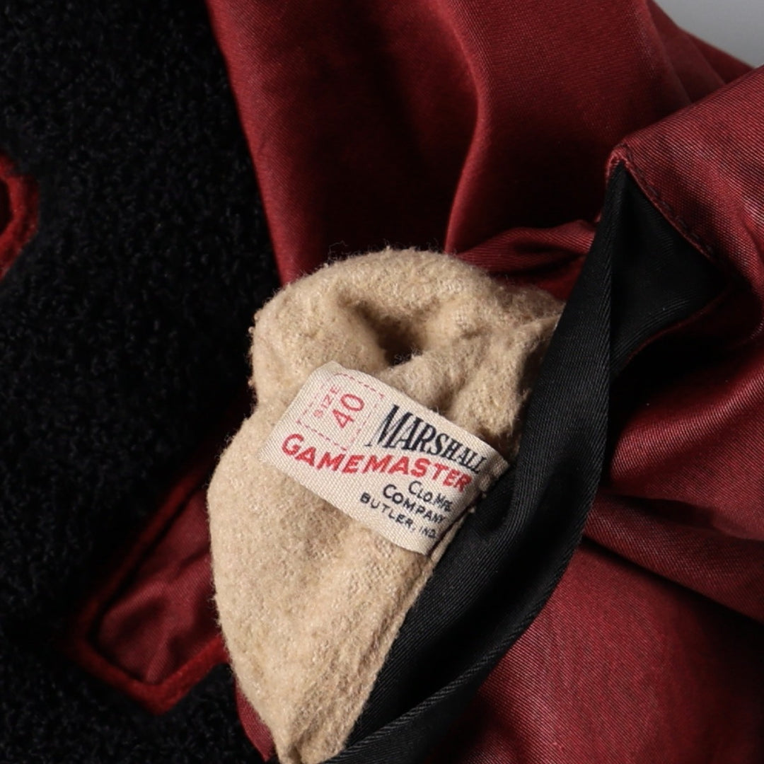 1960'S Marshall Gamemaster Varsity Jacket/Award Jacket - Men's Size M (Equivalent) - Vintage unclear burgundy type Vintage Second Hand