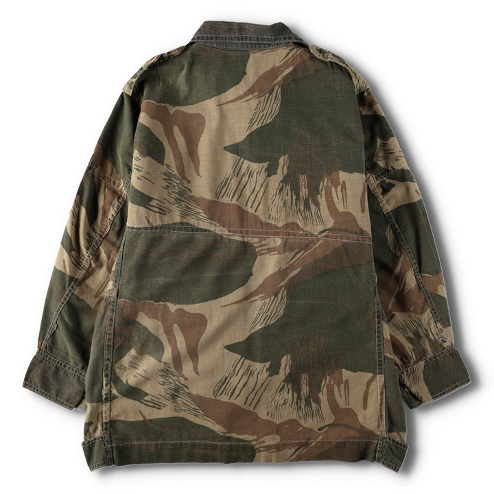 1960s-1970'S Pakistani Army Brushstroke Camo Half-Button Smock Pullover Military Jacket unclear Khaki type Vintage Second Hand