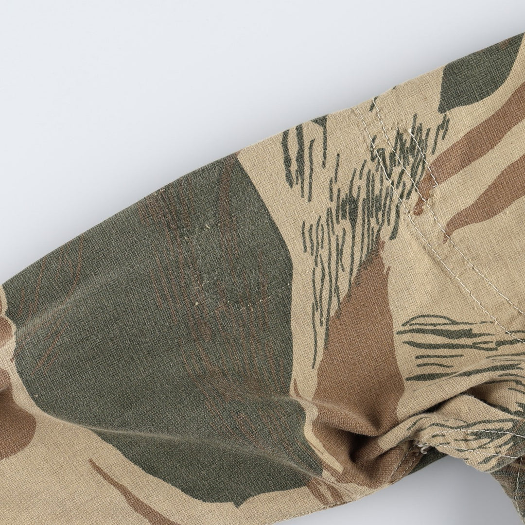 1960s-1970'S Pakistani Army Brushstroke Camo Half-Button Smock Pullover Military Jacket unclear Khaki type Vintage Second Hand