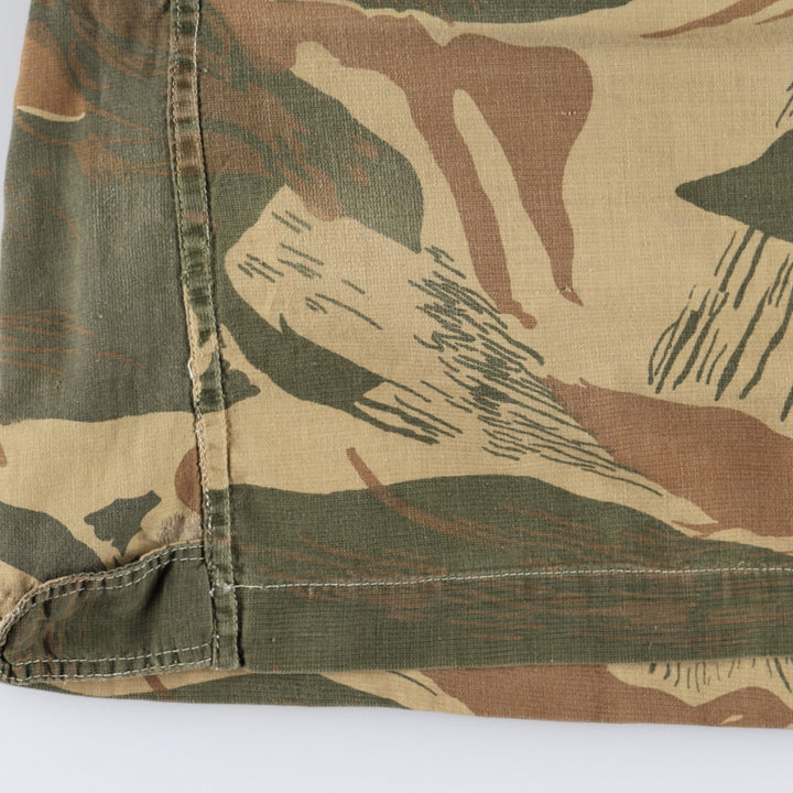 1960s-1970'S Pakistani Army Brushstroke Camo Half-Button Smock Pullover Military Jacket unclear Khaki type Vintage Second Hand
