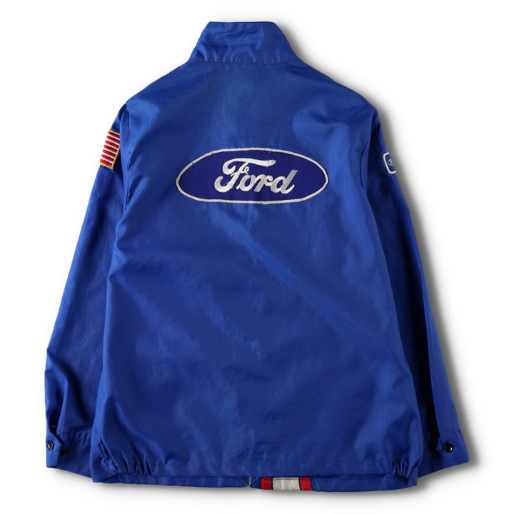 1960s-1970'S Kentuckiana Apparel Ford racing jacket with American flag pattern, men's size S (approx.), vintage. unclear blue type Vintage Second Hand