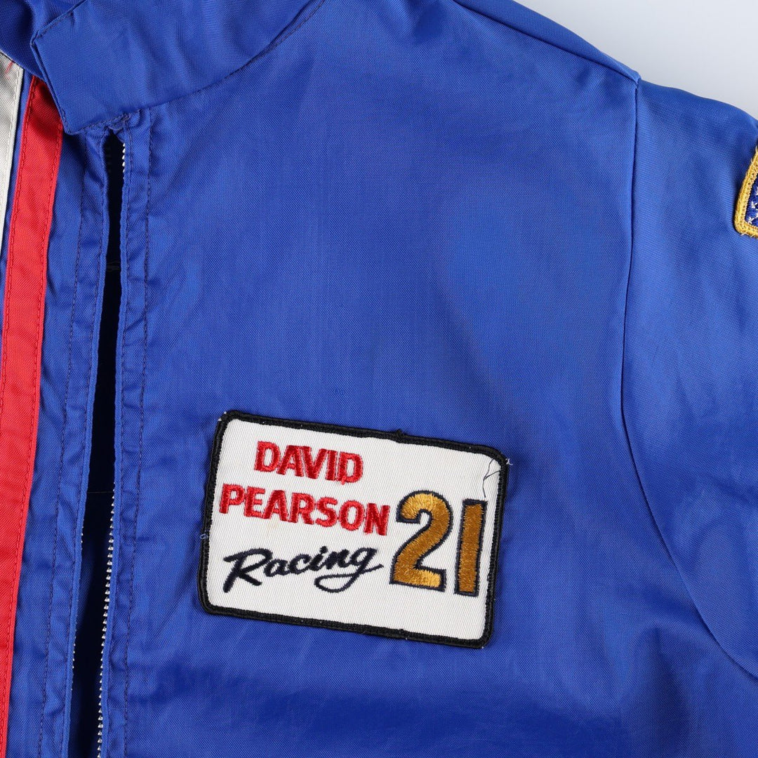 1960s-1970'S Kentuckiana Apparel Ford racing jacket with American flag pattern, men's size S (approx.), vintage. unclear blue type Vintage Second Hand