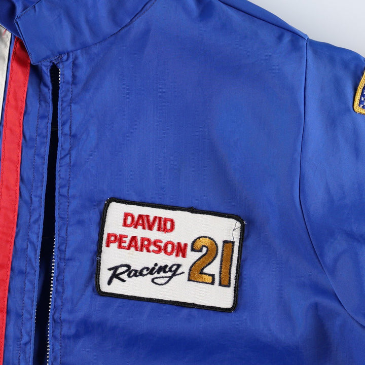 1960s-1970'S Kentuckiana Apparel Ford racing jacket with American flag pattern, men's size S (approx.), vintage. unclear blue type Vintage Second Hand