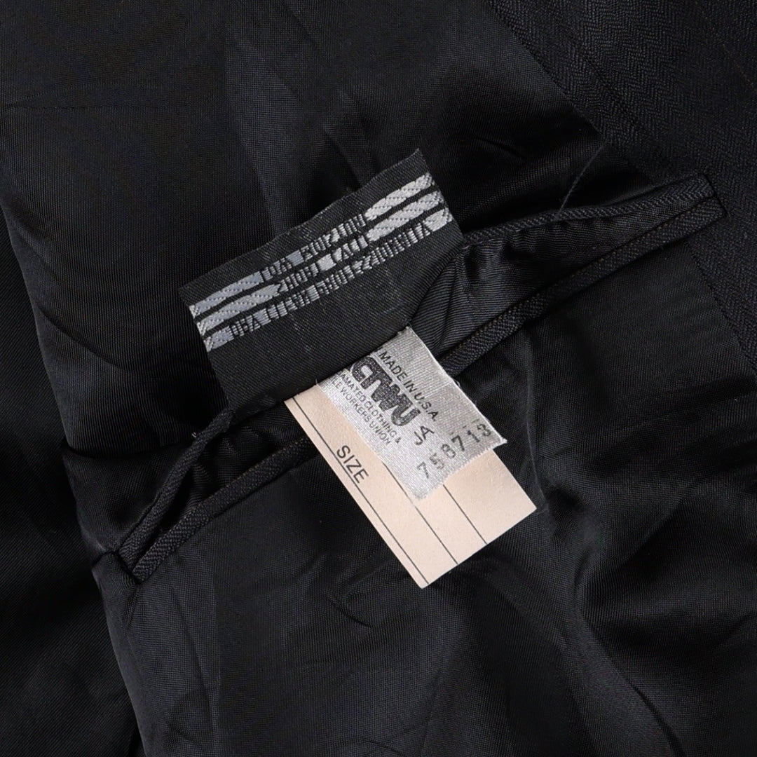 Burberry's Stripe Pattern Wool Tailored Jacket, Men's Size XL (approx.) wool navy blue type Vintage Second Hand