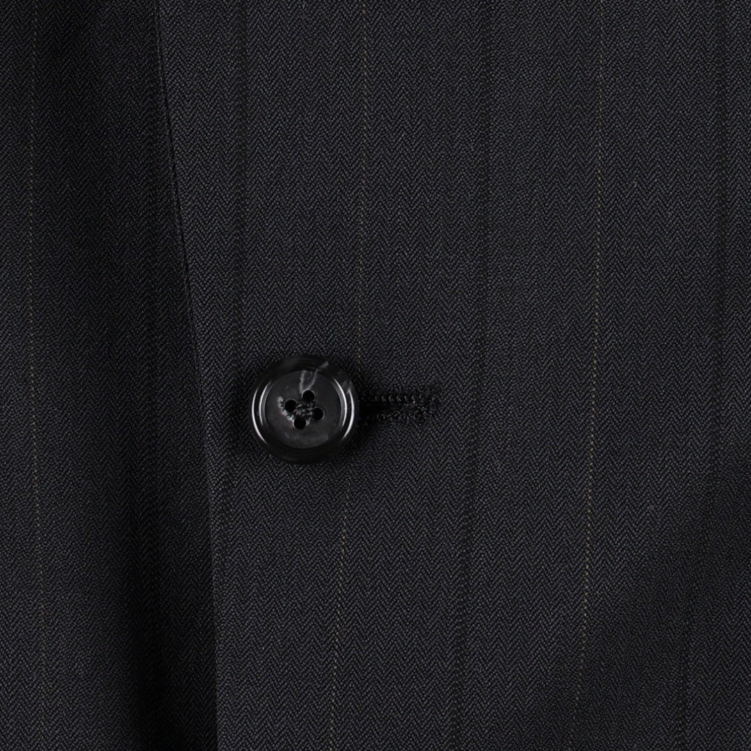 Burberry's Stripe Pattern Wool Tailored Jacket, Men's Size XL (approx.) wool navy blue type Vintage Second Hand