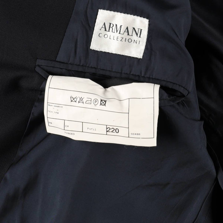 Armani ARMANI COLLEZIONI wool tailored jacket, men's size L wool navy blue type Vintage Second Hand