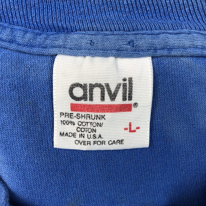 90'S Anvil Aerosmith Band T-shirt, Made in USA, Men's Size L cotton blue type Vintage Second Hand