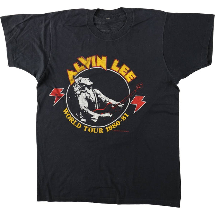 80'S ALVIN LEE Band T-shirt, Men's XL equivalent, Vintage unclear black type Vintage Second Hand