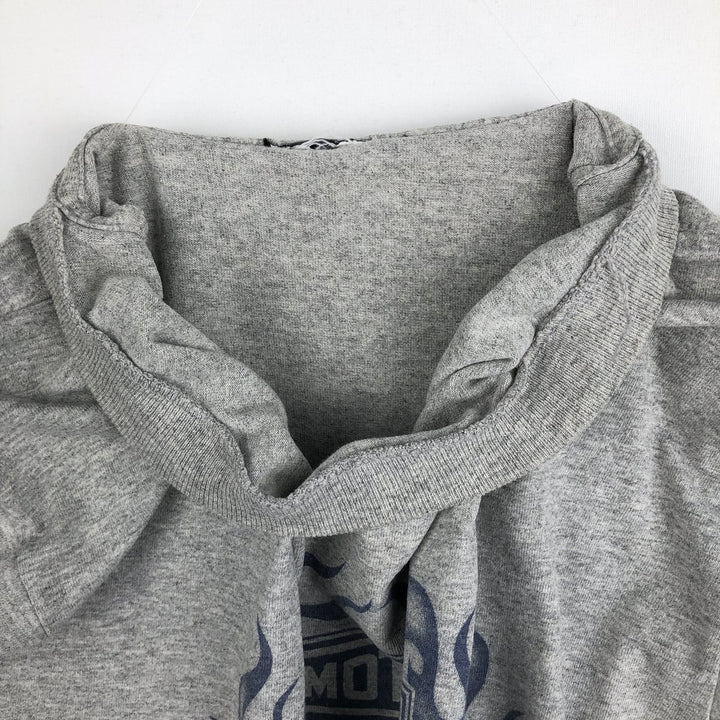 2000'S Harley-Davidson Motorcycle Fire Pattern Long-Sleeve T-Shirt (Men's Size M) unclear gray type Vintage Second Hand