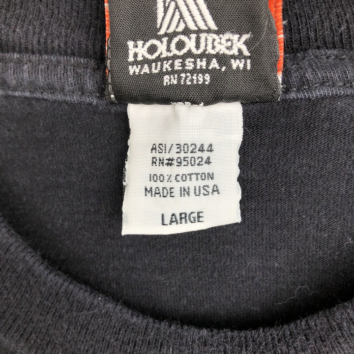 2000'S Harley-Davidson Fire Pattern Eagle Design Motorcycle Long-Sleeve T-Shirt, Made in USA, Men's Size L (approx.) cotton black type Vintage Second Hand