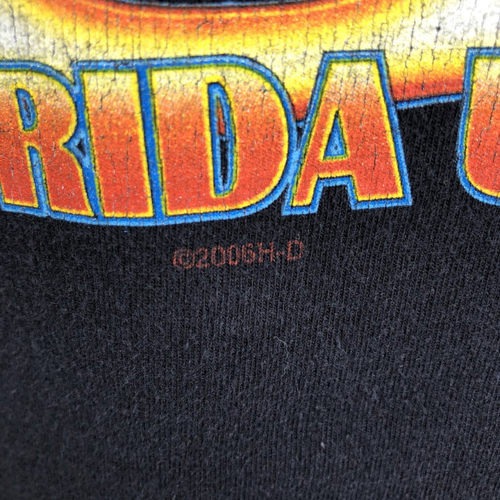 2000'S Harley-Davidson Fire Pattern Eagle Design Motorcycle Long-Sleeve T-Shirt, Made in USA, Men's Size L (approx.) cotton black type Vintage Second Hand