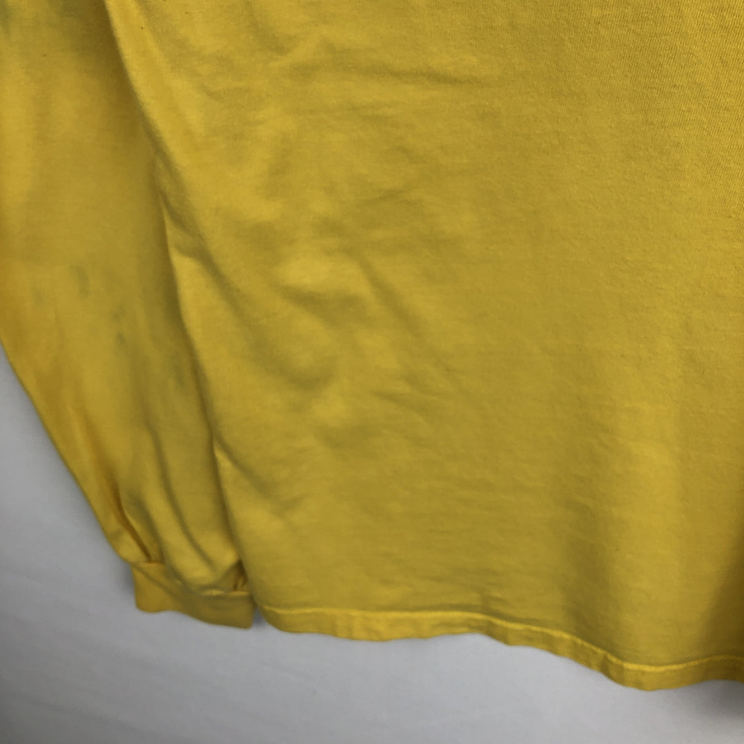 2000'S Harley-Davidson Fire Pattern Motorcycle Long-Sleeve T-Shirt, Made in USA, Men's Size XXXL (approx.) cotton yellow type Vintage Second Hand