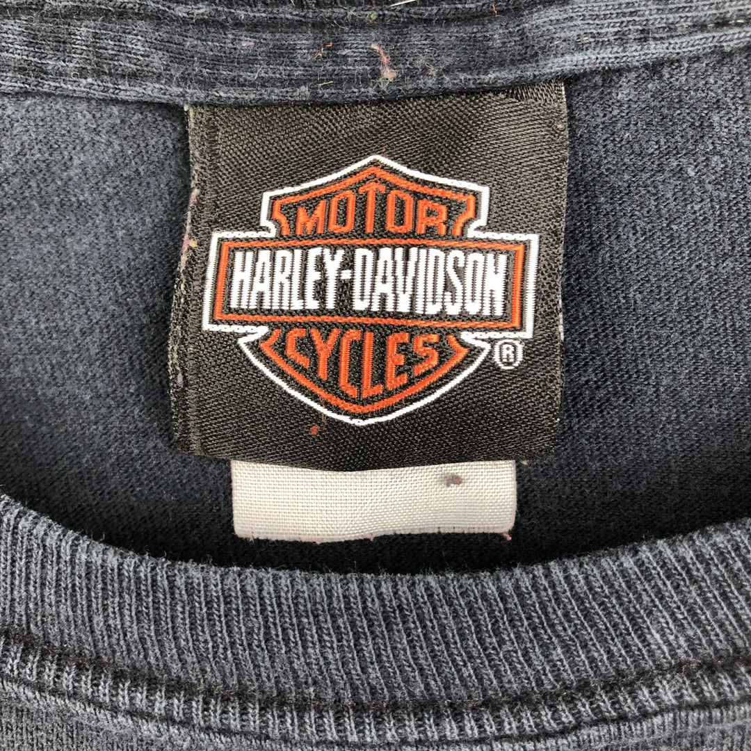 Harley-Davidson Tribal Motorcycle Long-Sleeve T-Shirt (Men's Size L) unclear black type Vintage Second Hand