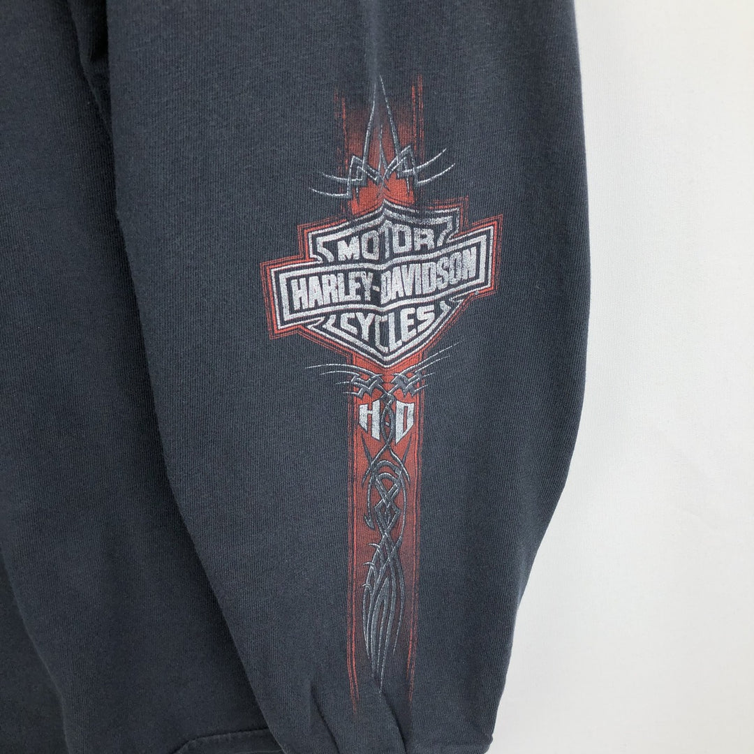 Harley-Davidson Tribal Motorcycle Long-Sleeve T-Shirt (Men's Size L) unclear black type Vintage Second Hand