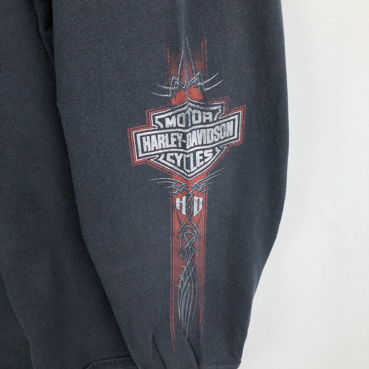 Harley-Davidson Tribal Motorcycle Long-Sleeve T-Shirt (Men's Size L) unclear black type Vintage Second Hand
