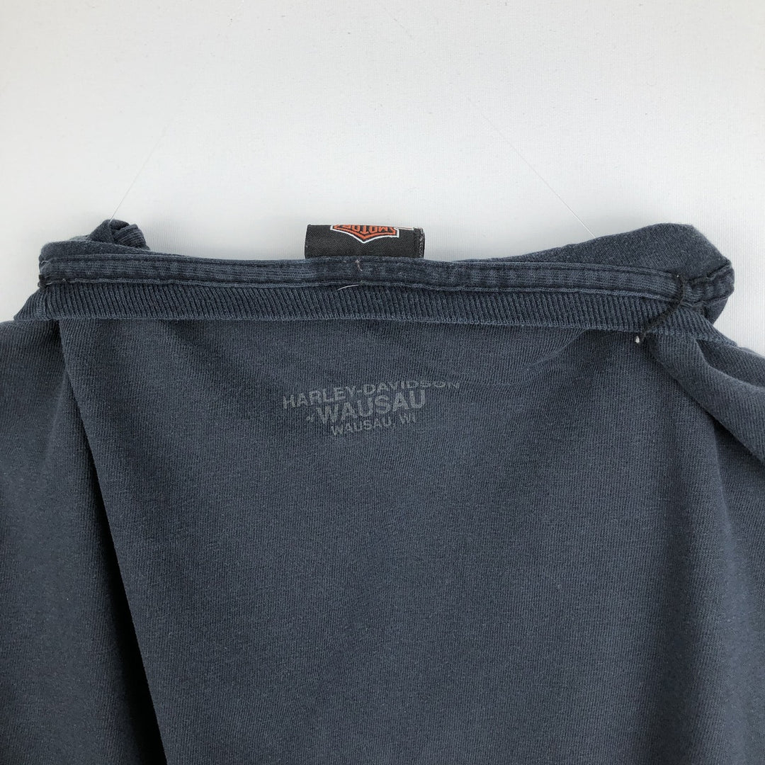 Harley-Davidson Tribal Motorcycle Long-Sleeve T-Shirt (Men's Size L) unclear black type Vintage Second Hand