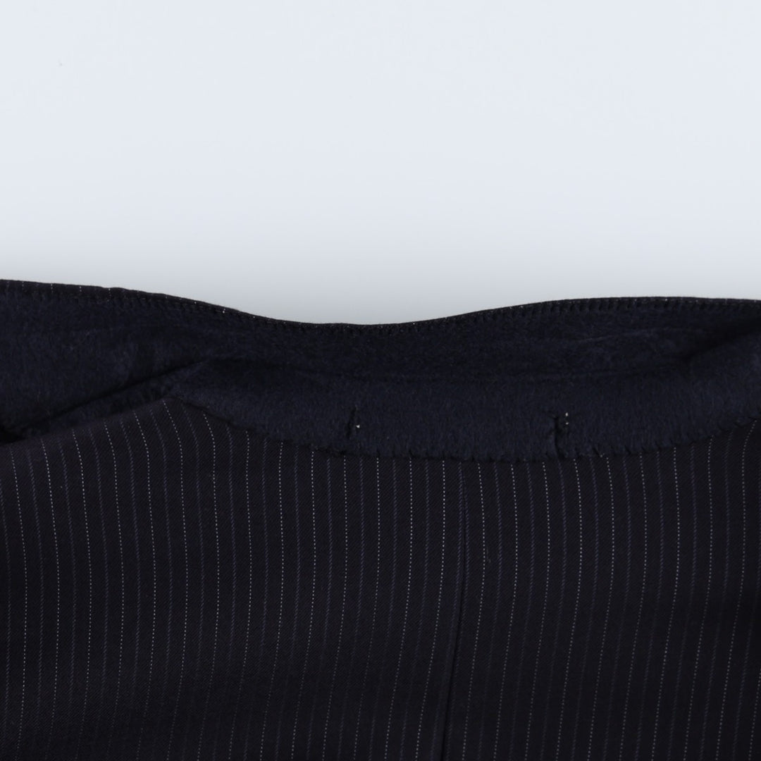 Burberry's Stripe Pattern Wool Tailored Jacket, Made in USA, Men's Size XL (approx.) wool navy blue type Vintage Second Hand