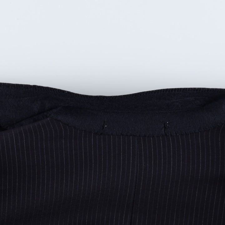 Burberry's Stripe Pattern Wool Tailored Jacket, Made in USA, Men's Size XL (approx.) wool navy blue type Vintage Second Hand
