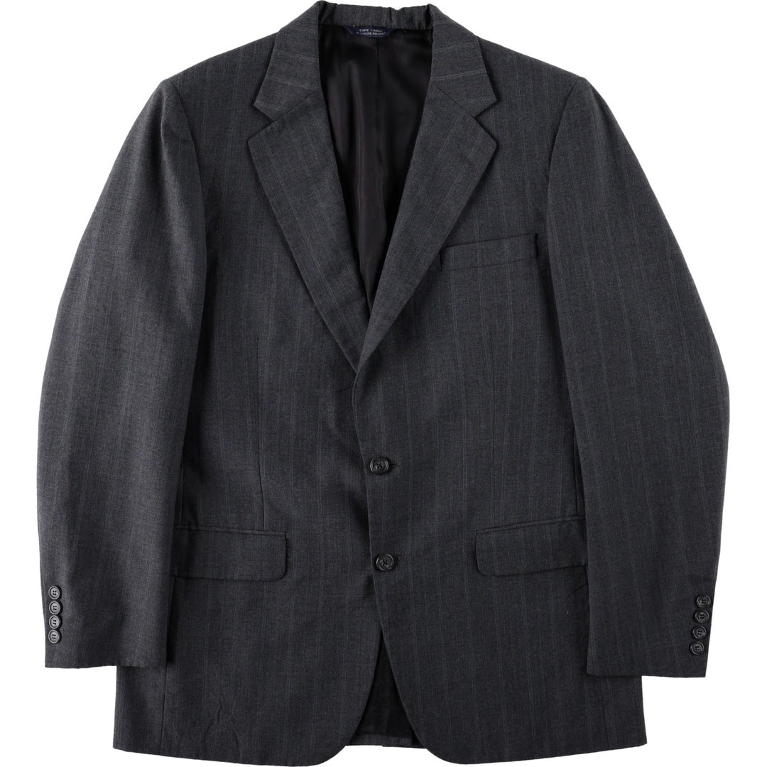 Burberry's RALEIGHS Stripe Pattern Wool Tailored Jacket, Men's Size L (approx.) unclear Charcoal Vintage Second Hand