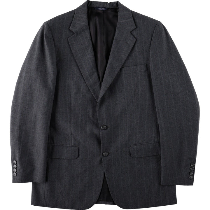 Burberry's RALEIGHS Stripe Pattern Wool Tailored Jacket, Men's Size L (approx.) unclear Charcoal Vintage Second Hand
