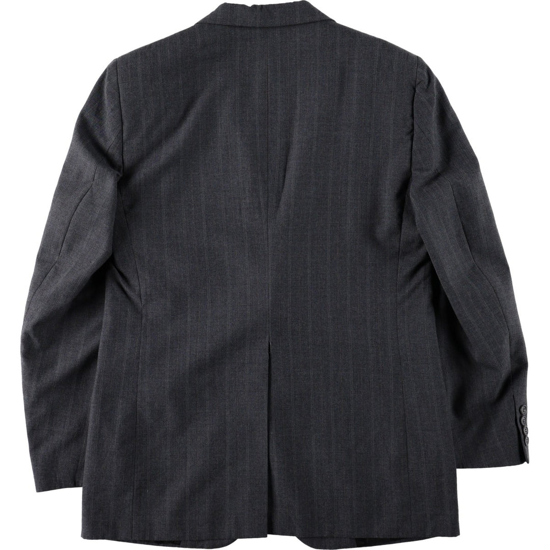 Burberry's RALEIGHS Stripe Pattern Wool Tailored Jacket, Men's Size L (approx.) unclear Charcoal Vintage Second Hand
